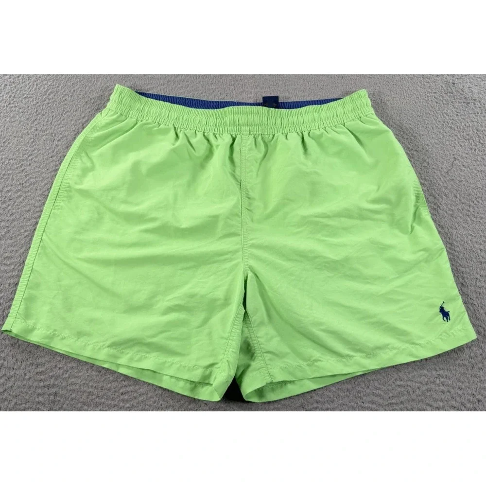 Polo Ralph Lauren Swim Trunks Men Size XL Green Swimming Shorts Lined Drawstring
